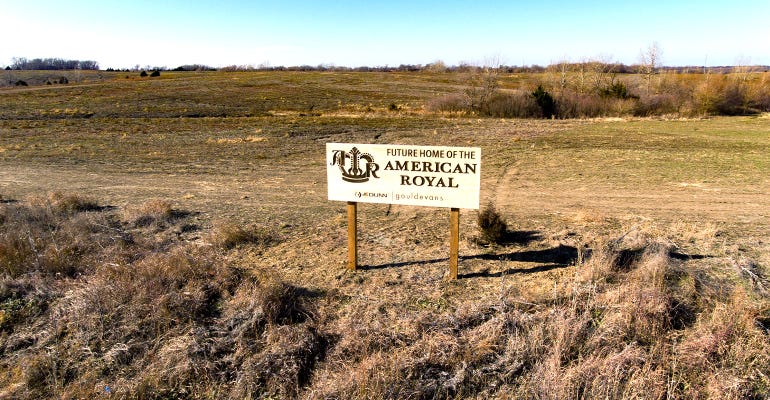 sign designating site of new American Royal location in Kansas
