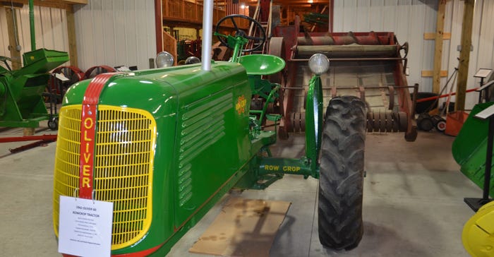 restored 1942 Oliver 60 tractor in ag museum