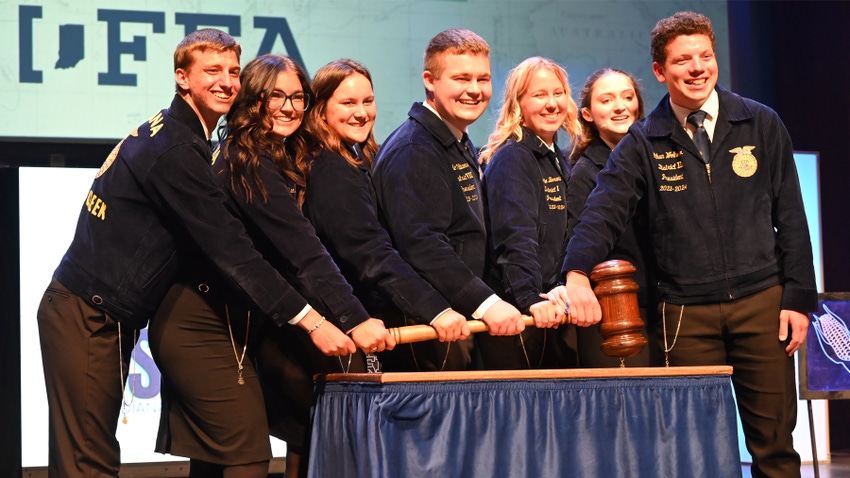 The 2024-25 Indiana FFA state officer team
