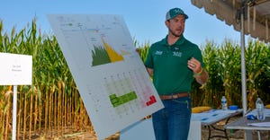 Tim Hushon, co leader of the Decision Ag Solutions Program at The Mill, demos use of Winfield United’s Field Forecasting To