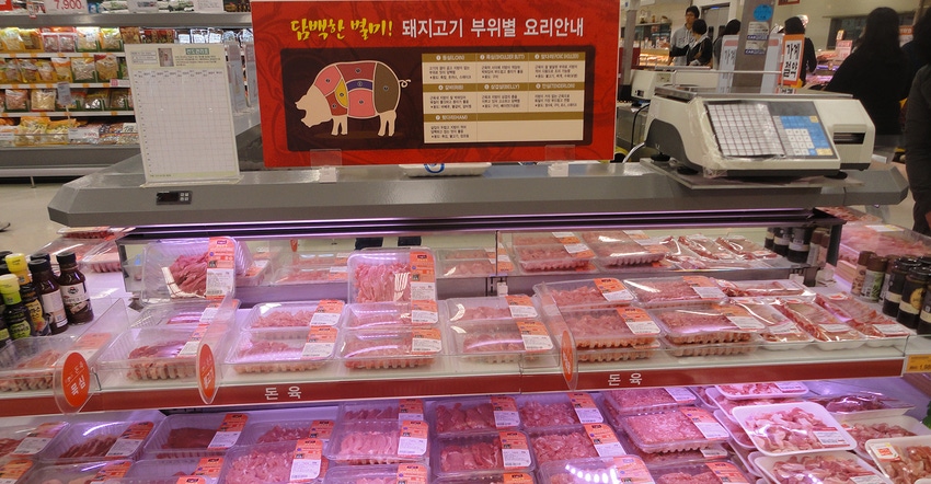 Pork at an Asian retail market