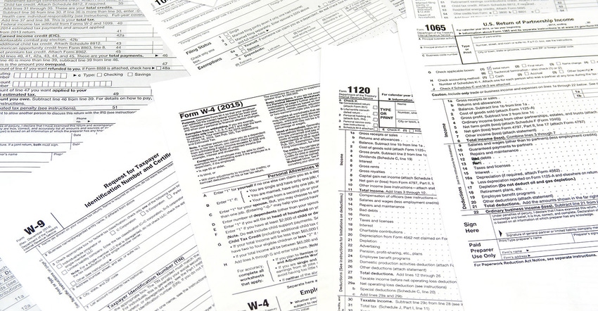Various blank tax forms