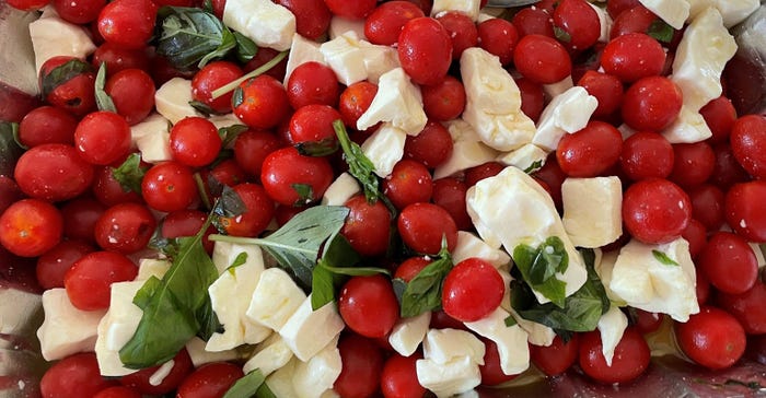 Marinated Mozzarella, Cherry Tomato and Basil Salad