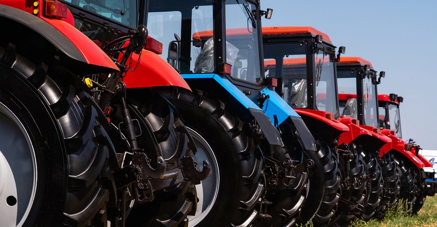 Row of new tractors Row of new tractors