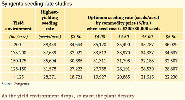 Syngenta seeding rate study