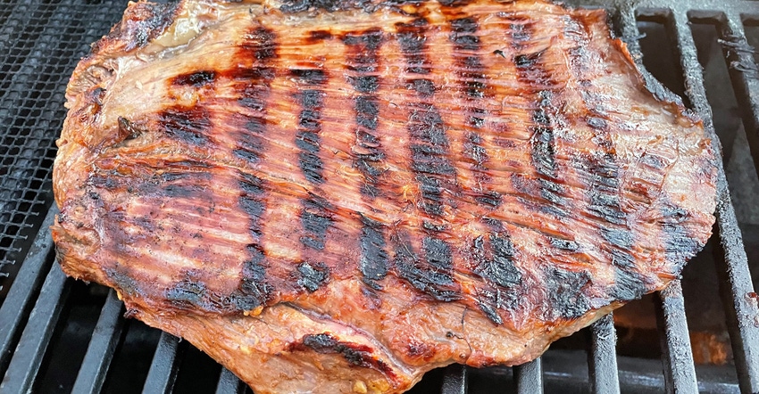 steak on grill