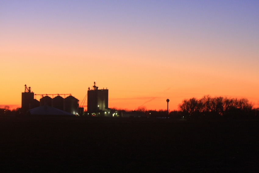 Rural sunset mill
