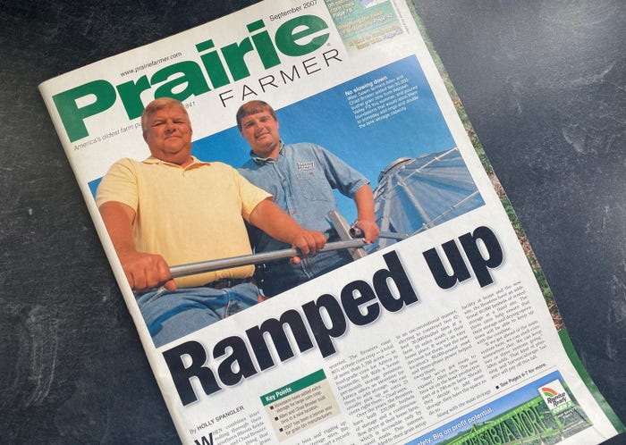 Allen and Chad Broster on the cover of the September 2007 issue of Prairie Farmer magazine 