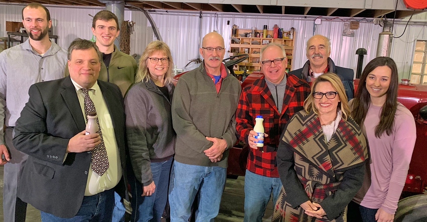 incoming Minn. ag commissioners in the Sorg farm shop 