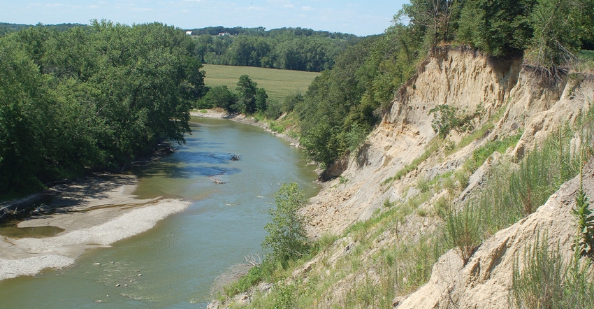 Blue Earth River has eroding banks