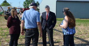 Tony and Jeanie Igl talk with Rep. Slotkin and Secretary of Agriculture Vilsack