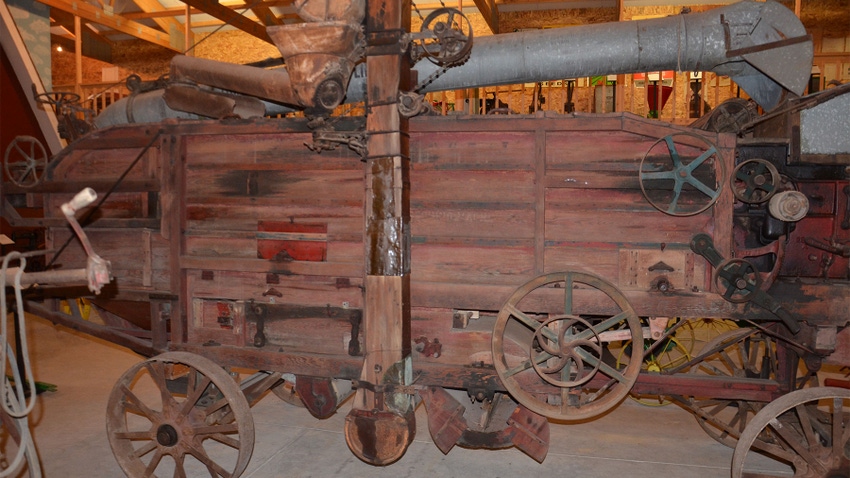  An old threshing machine used for wheat and oat harvest