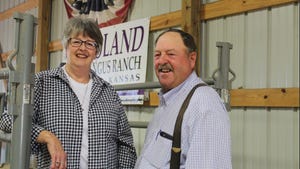 Anita and RIchard Poland in barn