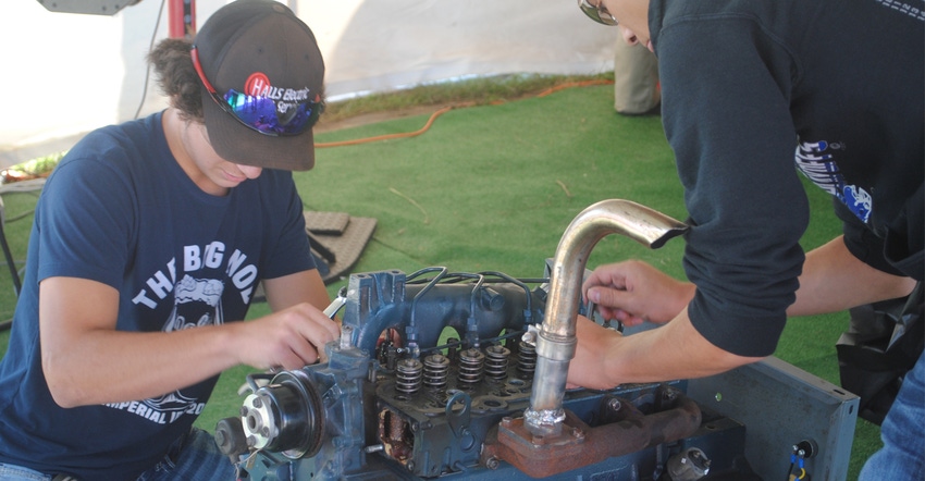 College students at the precision agriculture programs and applied technology exhibits at HHD