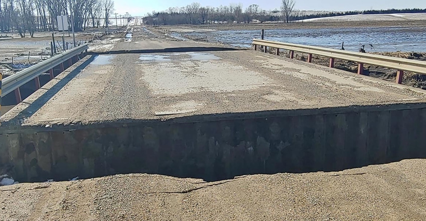 This bridge in Cedar County Nebraska sustained major damage from the March 2019 flood