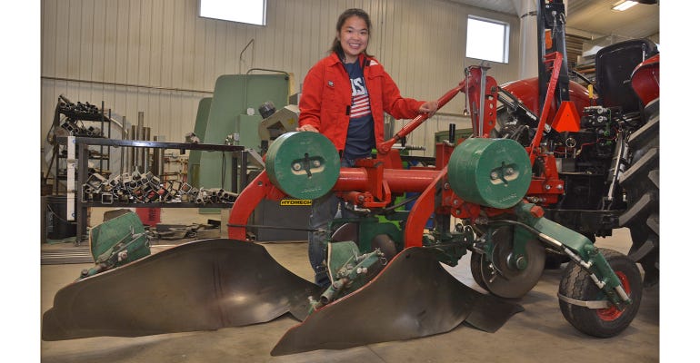 Hailey Gruber with her customized plow
