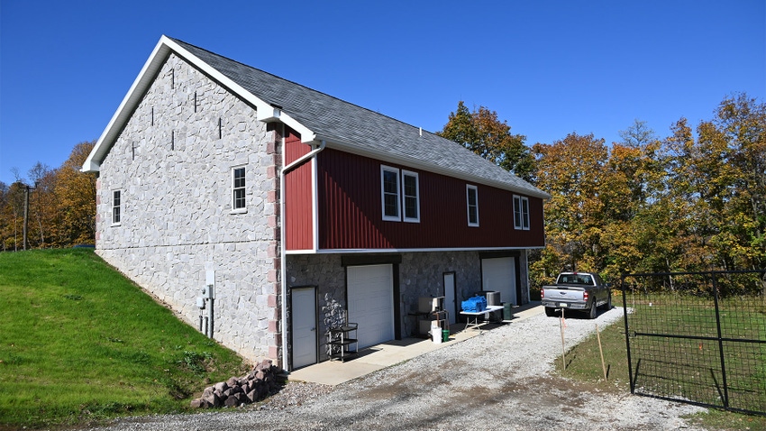 A barn on the Trailside Organic Farm property
