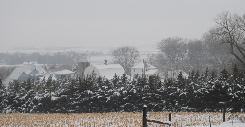 Farm during winter