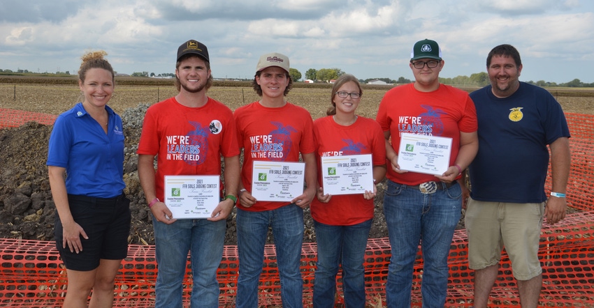 first-place soils judging team from South Central High School at Farm Progress Show