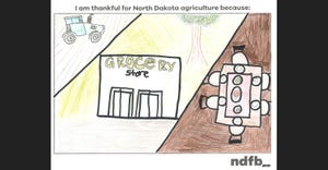 Drawing titled “Farm, Grocery Store and Table” By Olivia, Mandan, 4th grade