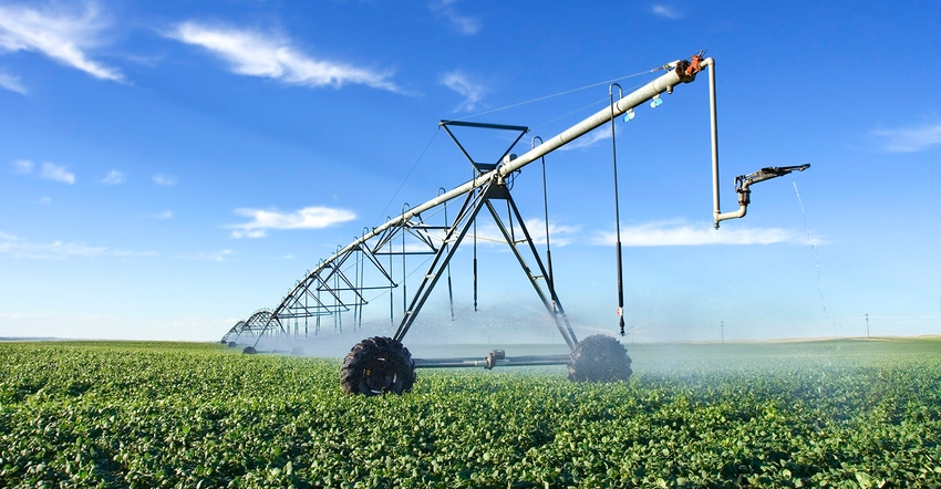 irrigation pivot in the field