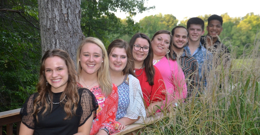 Indiana FFA officers/staff: Jenna Kelsay, Mary Jones, Jaden Maze, Gracie Lee, Erin Padgett, Anthony Taylor, Seth Ariens, Tobi