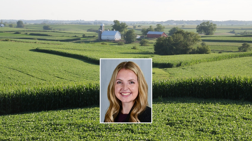 silos, barn and farmland