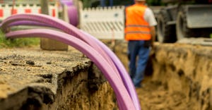 fiber cable installation under construction