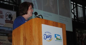 Midwest Dairy CEO, Molly Pelzer, spoke to dairy farmers at the annual Nebraska State Dairy Association convention in Columbus