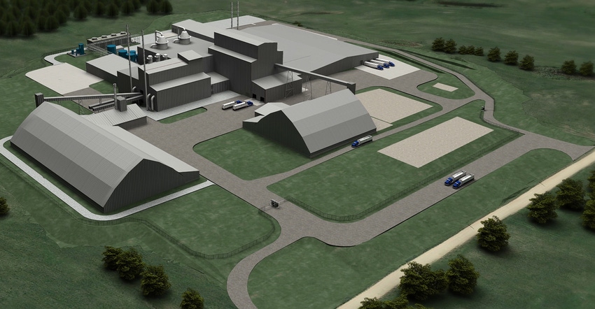 rendering of a new processing facility in Evart.
