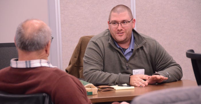 Ryan Bland, Pittsfield, caught up with Jim Robbins, Peotone Ryan Bland, Pittsfield, caught up with Jim Robbins, Peotone