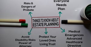 Whiteboard with estate planning notes