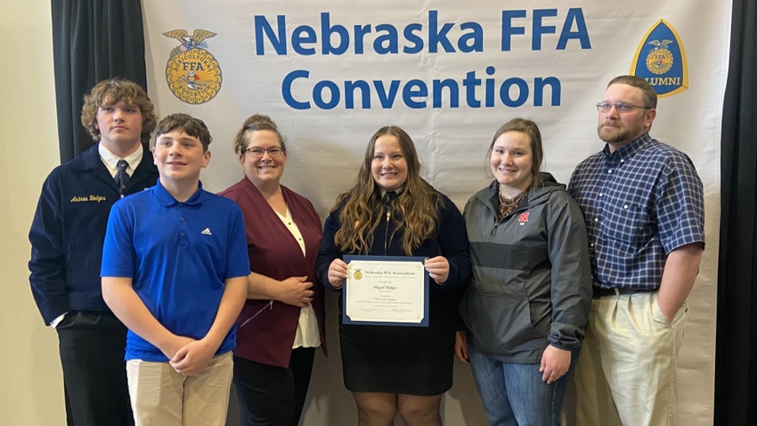 Elizabeth Hodges at FFA convention with family