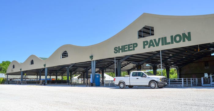 The exterior of the sheep pavilion