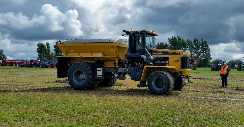 A self-propelled applicator is ready for use in the field