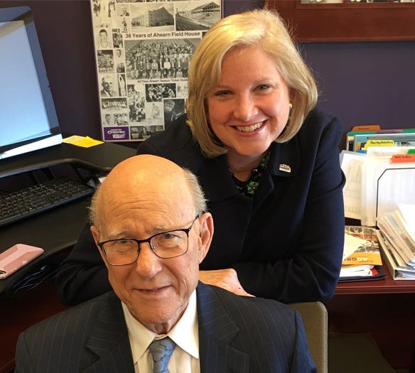Jackie Cottrell  with her boss, Sen. Pat Roberts