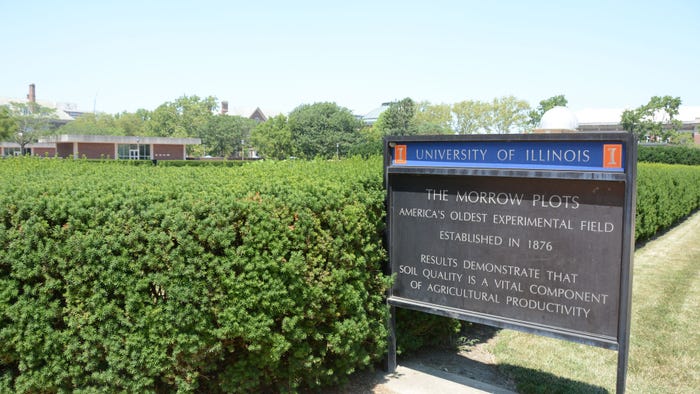 The Morrow Plots sign at the University of Illinois