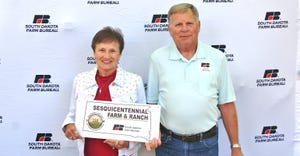 Allan and Carol Ann Hagen, Union County, S.D., received a Sesquicentennial Award 