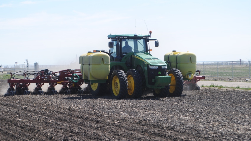 Planter in field