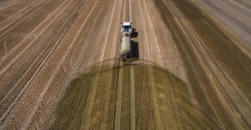 Manure being applied to field Manure being applied to field