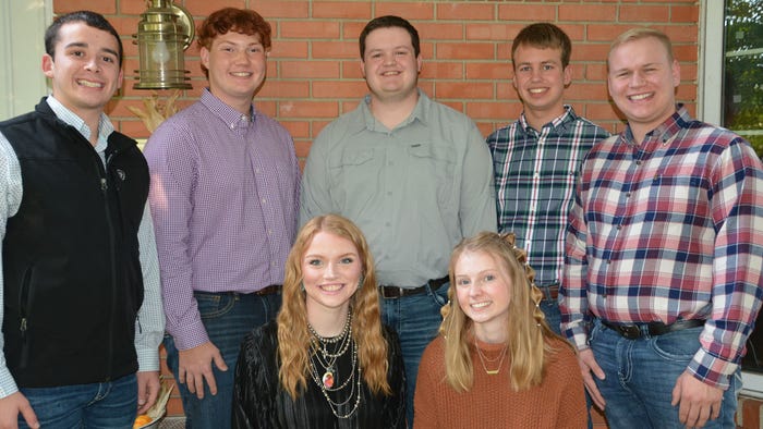 Back row: Tanner Weakley, Carson Rudd, Conner Keeslar, Blaine Wagner and Caden Sixberry. Front row: Kelby Roberts and Madalyn Denton