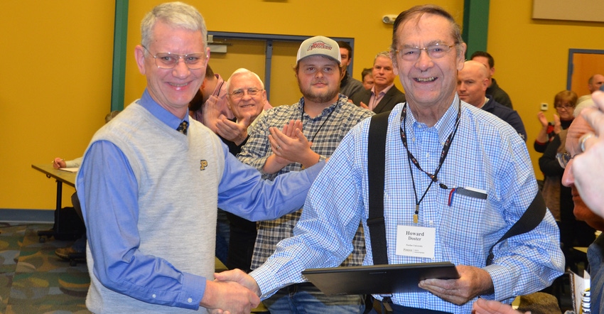 Howard Doster with Jim Mintert at the Purdue Top Farmer Workshop