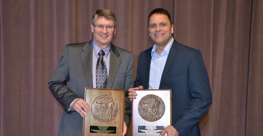 The 2020 Michigan Master Farmer award winners were Kevin Winkel (left) of Hartford and Clark Gerstacker of Midland. 