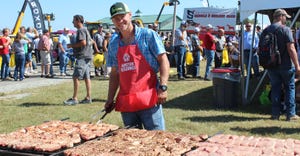 A.J. Warner grilling porkchops