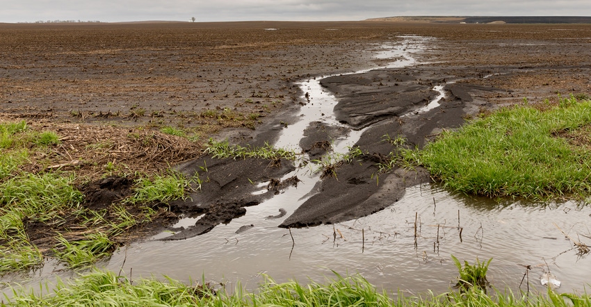 flooded, unplanted crop field on farm flooded, unplanted crop field on farm