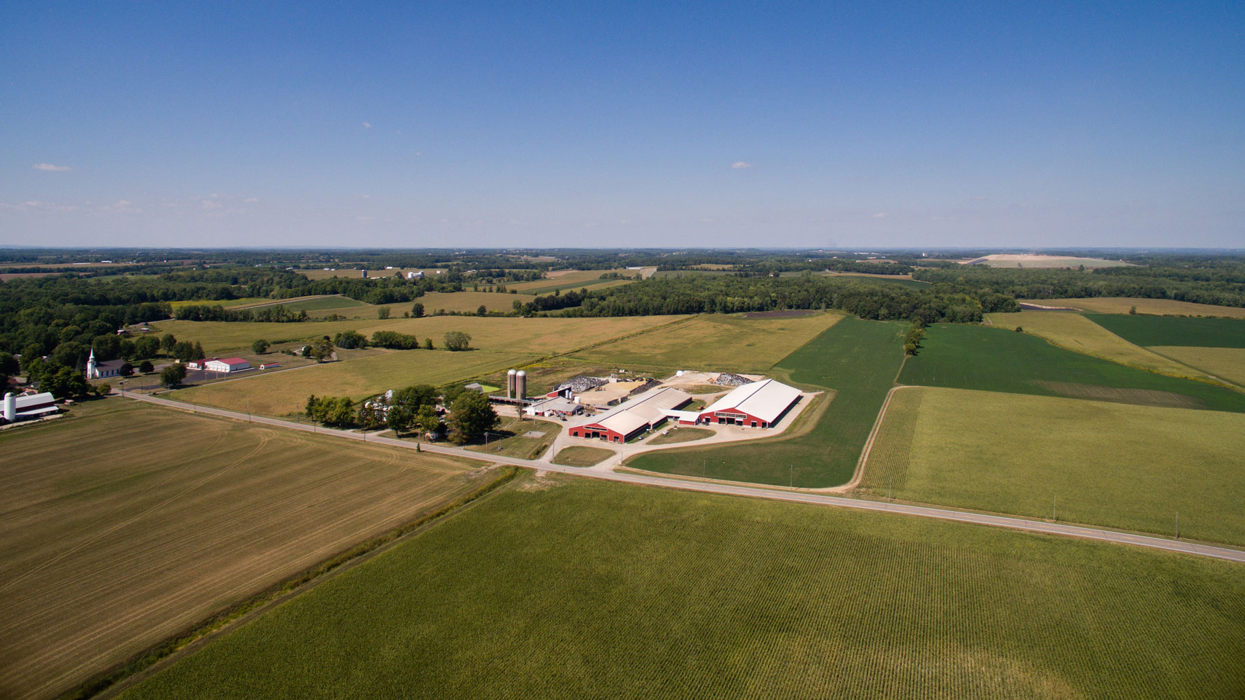 Aerial view of Ivy Lakes Dairy