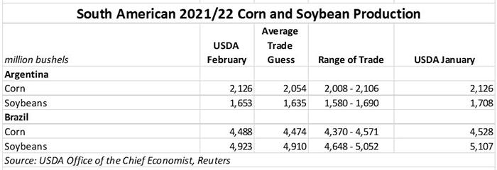 south american corn and soybean production
