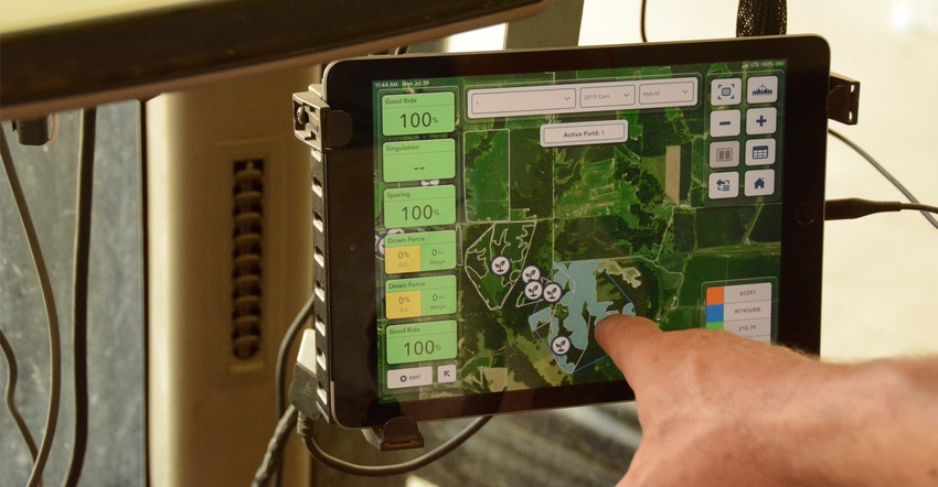 Climate FieldView app on screen Climate FieldView app on screen