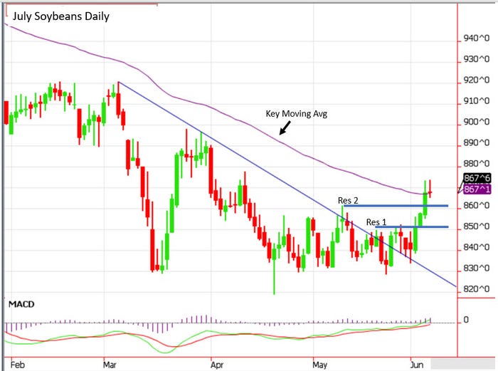 July soybeans daily