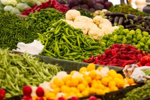 Fresh vegetables for sale at farmers market